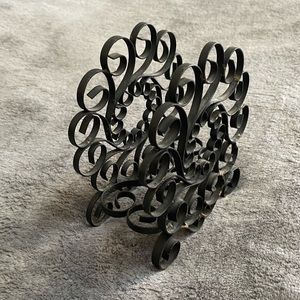 Vintage Metal Napkin Mail Holder Spiral Decorative Container